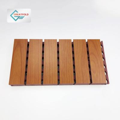 China Contemporary Theater Sound Insulation Sound Barrier Sound Absorption Grooved Wooden Acoustic Wall Panel For Cinema for sale