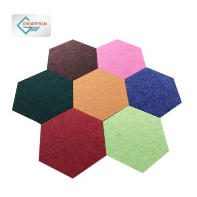 China Hexagon Fiber Polyester Acoustic Panels Modern Studio Sound Absorbing Colorful Decorative Polyester Acoustic Panels Theater Acoustic Panels for sale