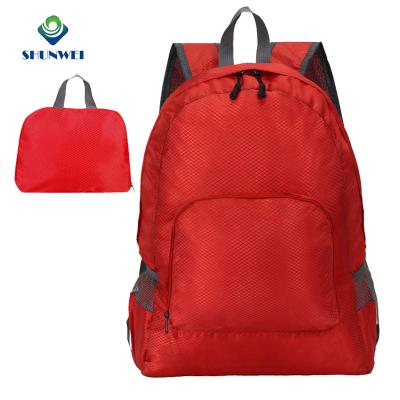 China Waterproof Ready To Ship Wholesale Waterproof Logo Lightweight Nylon Daypack Foldable Cheaper Shopping Backpack Custom Bag for sale