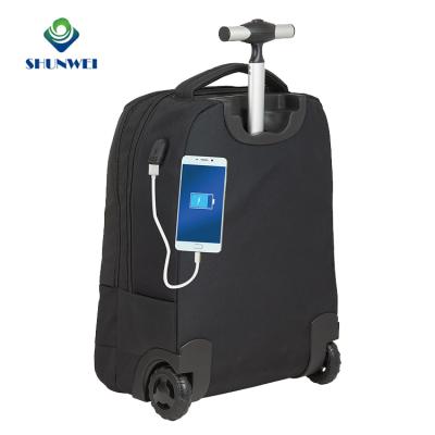 China With Key Clasp USB Business Wholesale Filling Rolling Travel Bag With Wheels Trolley Wheeled Laptop Travel Bag With USB Filling Port for sale