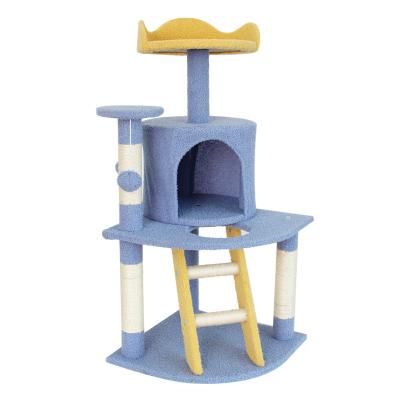 China Modern Large Scratch Living Castle Scratch Housing Furniture Modern Climbing Wooden Tower Large Cat Tree for sale