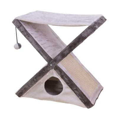 China Viable X Shaped High Quality Cat Tower Cat Tree For Sleeping Bed Climbing Frame Pet Tall Cats for sale