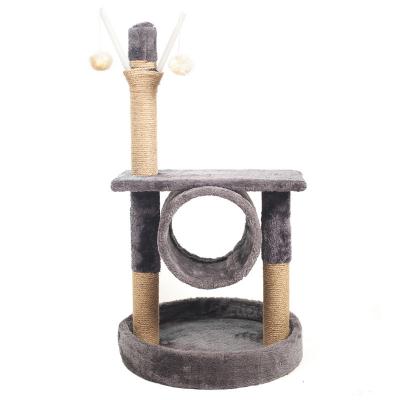 China Sustainable Pet Striping Colorful Modern Style Bedroom Furniture Active Play Tower Cat Tree for sale