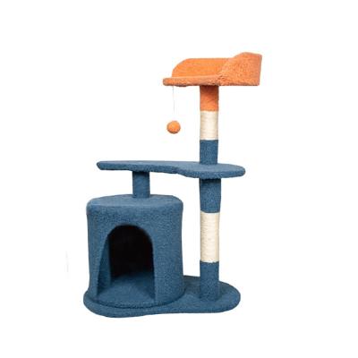 China High Quality Viable Blue Creative Pet Scratch Tower Toys Cat Tree for sale