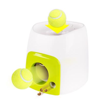 China Intelligent Automatic Pet Food Reward Dispensing Machine with Tennis Ball Endeavor Ball and Treat Food Dog Launcher for sale