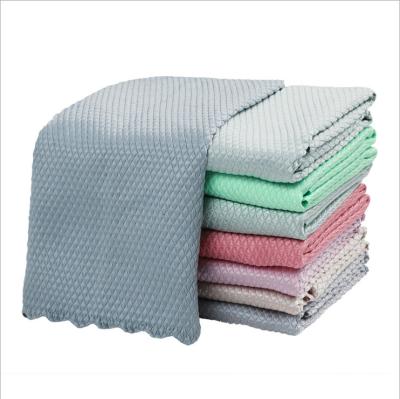 China Factory sale microfiber cleaning cloth hot viable cleaning towel absorbent and non-oily quick-drying microfiber towel for sale