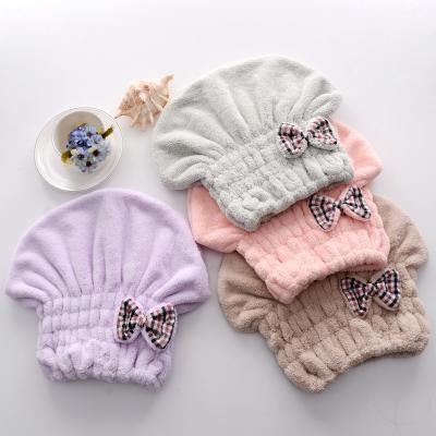 China QUICK DRYING Hat Wholesale Soft Microfiber Hat Quick-Drying Dry Hair Absorbent Cute Dry Hair Towel for sale