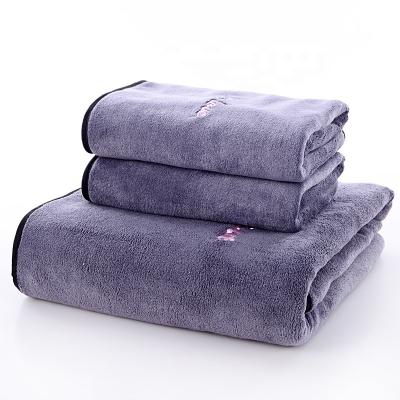 China Factory Wholesale Compressed Super Dry Towel Set Microfiber Makeup Remover Towel Super Dry Soft Absorbent Thick Bath Towel Set for sale