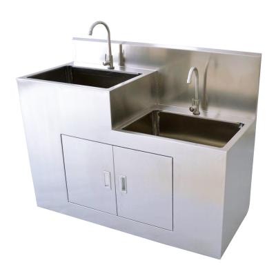 China Food grade factory price workbench table washbasin 304 stainless steel commercial kitchen wash sink table for sale