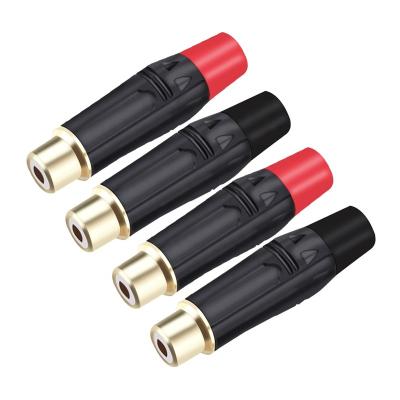 China audio & RCA Lotus Jack Video RCA HiFi Connector Female HiFi Audio And Plug Video Connector Black Plating Electrophoresis With Gold Plated Head for sale