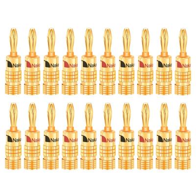 China audio & Video Nakamichi Excel All Gold Plated Brass Banana Plug HIFI Connector 4MM Solderless for sale