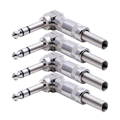 China audio & 3 Video Stereo Pole 6.35mm Jack Connector With Spring Microphone Plug 6.3mm With 1/4 Inch Nickel Plated Guitar Connector for sale