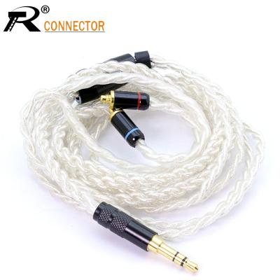 China Enthusiasts Jack Cable 1.2M Big 4 Core Upgraded MMCX 2 PIN Earphone Cable Audio Jack 3.5mm 3Pole HIFI DIY Cable With 2xMMCX 2pin Connector for sale