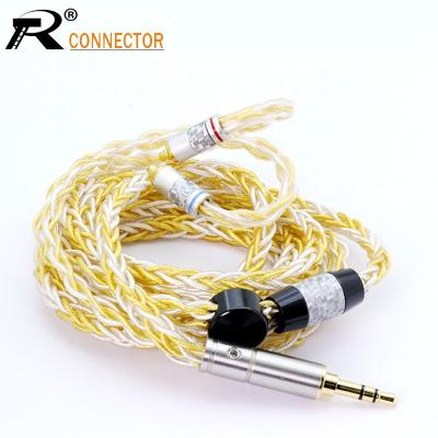 China Enthusiasts Jack Cable 1.2M Big 8 Core Upgraded MMCX 2 PIN Headphone Audio Cable 3.5mm 3Pole HIFI DIY Cable With 2xMMCX 2pin Connector for sale