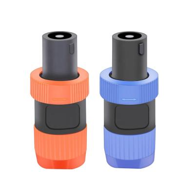 China audio & R Video Speaker Connector 4 Pin Plug Cable Connectors 4 Pole Powercon Male Audio Connector Orange Blue Color Plug for sale