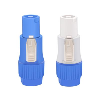 China Powercon Lockable Powercon Cable Connector Powercon Male Connector 3 Pins 20A 250V Blue Power-In NAC3FCA Light Gray Power-Out NAC3FCB for sale