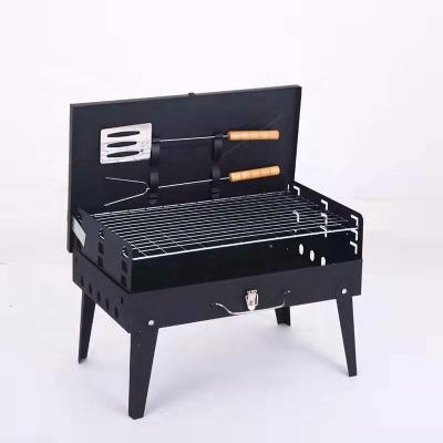 China Wholesale Easily Assembled Portable Mini Suitcase Charcoal BBQ Grills Folding Outdoor Camping BBQ Grill Stove for sale