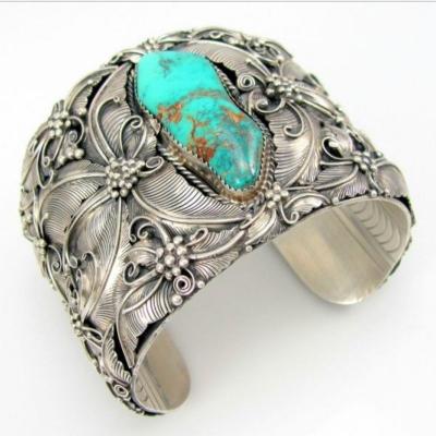 China New Retro Women's Style Indian Open Bangle Men's And Women's Jewelry Thai Turquoise Silver Blue Butterfly Bracelet for sale