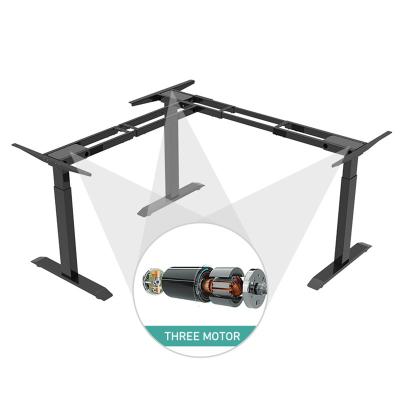 China Automatic Motorized Adjustable Sit And Stand Computer Table Height(Height)Adjustable Electric L Shaped Desk for sale