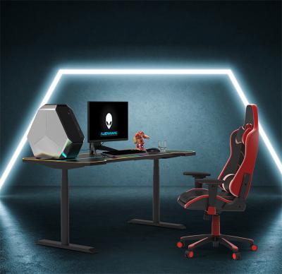 China Foldable Electric Height Adjustable Gaming Desk With Table Top For Computer Gamer Hotsale E-sports Desk Lift Game for sale