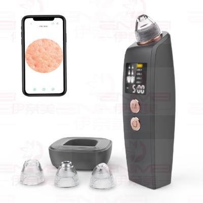 China Black Head WiFi Button Suction Extractor Tool 20X Microscope Pore Visual Facial Blackhead Vacuum Remover With Camera for sale