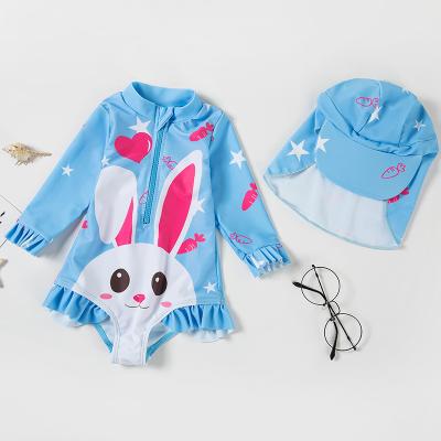 China Cheap Breathable Comfortable Breathable Kids Fashion Kids Swimwear One Pieces Swimsuit For Kids Rabbit Pattern for sale