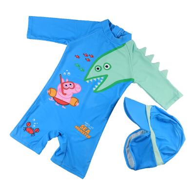 China Custom Breathable Fashion Fabric Swimwear Kids Float One Piece Hot Spring SPF 50+ Swimwear Printing Swimwear for sale