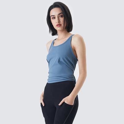 China New Sweat-Wicking Yoga Vest For Women Naked Feel Moisture Sports Blouse Leisure Running Fitness Wicking Top Skin-friendly for sale