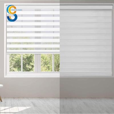 China 38mm roll zebra transparent fabric casset manual blinds for sale