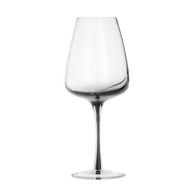 China Crystal Glass Moon Wine Glass Lead Free WINE GLASS Raindrop Stem White Colored Gray Black Smoke Stem SMOKEY for sale