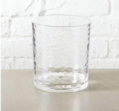 China Minimalist Plastic Tumbler 14 oz Acrylic Glass, Set of 6 Clear - Hammered Style, Dishwasher Safe for sale