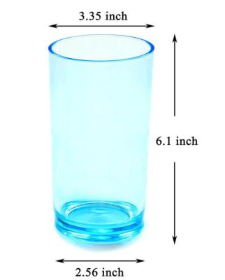 China Bar Hotel Restaurant Glass Home Reusable Plastic Cups Unbreakable Drinkware for sale