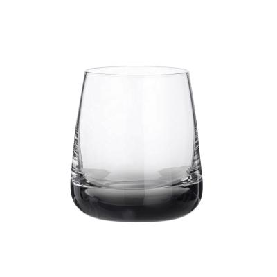 China Lead Free Crystal Glass Color Glass Colored SMOKE Gray Thick Bottom Drinking GLASS Tumbler With Round Bottom for sale