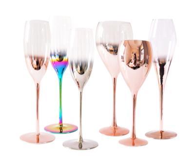 China Viable creative European and American progressive electroplating wine glasses of crystal glass for sale