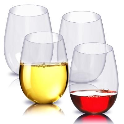 China 100% stemless plastic bulk heat resistance bar wine glass and Wholesale Tritan wine glass from drop resistance manufacturer for sale