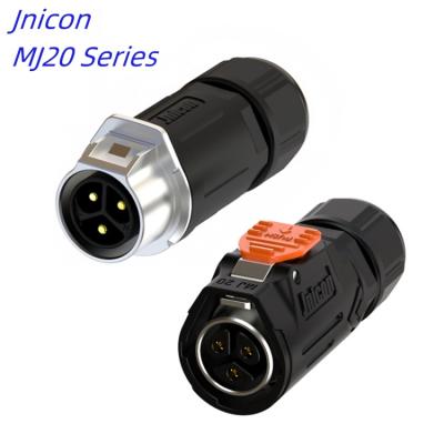 China Power Jnicon Electric Male Female Waterproof Connectors 300V 20A 3 Pin Electric Plug Waterproof Male Female Cable Connector for sale