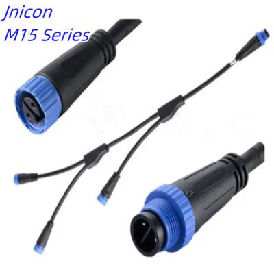 China Automotive Jnicon male female IP68 M15 adapter wire connector waterproof cable connector for power for sale