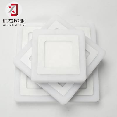 China Modern Round Square Recessed Two Color LED GRB Panel Light Adjustable Opening Height No Flash Frequency for sale