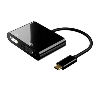 China Mobile Devices .desk Computer Gold Plated 2 in 1 Docking Station Type C to HD VGA Converter Type C Adapter Usb Male Type C to Female USB Adapter HD-VGA for sale