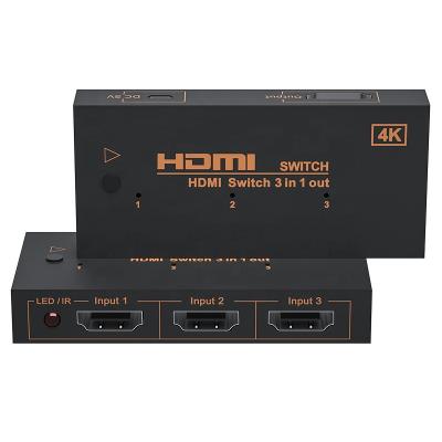 China High Quality High Speed ​​3x1 HD Switch 4K Splitter 3 in 1 Ultra HD Changer with Infrared Cable Z14BK Remote Controller for sale