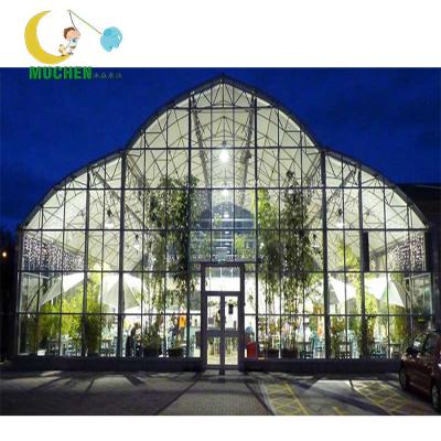 China Stable glass greenhouse glass structure commercial polycarbonate greenhouse for sale for sale