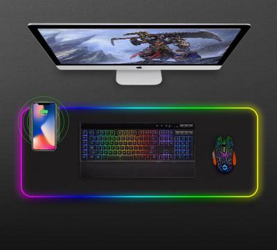 China Large RGB Eco-Friendly Wireless Charger Led Gaming Mouse Pad For Mobile Phone Or Mouse Pad For Computer for sale