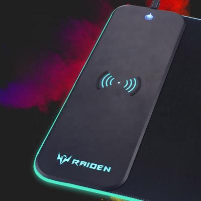 China Eco Friendly 10W Wireless Charger Extended Mouse Pad Glowing Soft Gaming Glow Oversized Led Extended Mousepad for sale