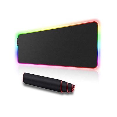 China Eco Friendly Wholesale Mouse Pads LED Black Color Gaming RGB Lighting Mouse Pad for sale