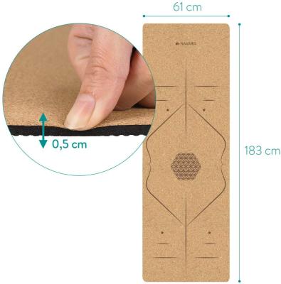 China Custom eco friendly wholesale rubber logo 4mm eco yoga mat 5mm thick, rubber joga mat cork, wholesale natural rubber yoga mat eco frank for sale