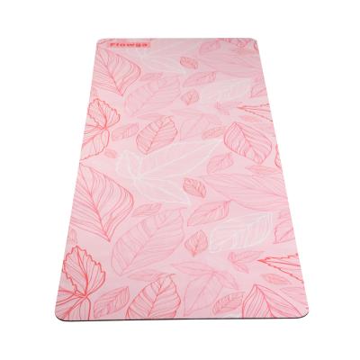 China Foldable Organic Eco-friendly Yoga Mats Microfiber Suede Microfiber Natural Rubber Print Anti Slip Pad Training/Pilates Dance/Floor Mats for sale