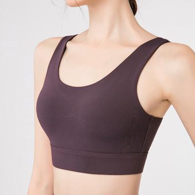 China Logo Sports Breathable Custom Breathable Bras For Women Back Padded Workout Yoga Sports Top For Fitness for sale