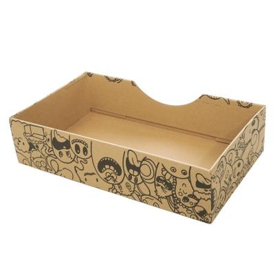 China Multi Cat Resting Box Convenient Disposable Cat Litter Tray with Scratching Cardboard for sale