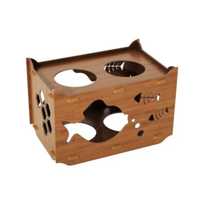 China Cat's Paradise Corrugated Cardboard Cat Scratcher Lounge House with Custom Design for sale