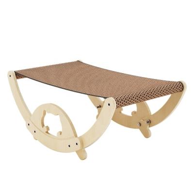 China Pet Bed Wooden Frame Cat Hanging Bed Swing Cat Bed Hammock with Mechanical Wash Style for sale